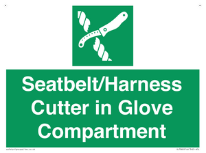 Seatbelt/Harness Cutter in Glove Compartment